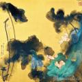 张大千泼墨荷花绘画语言分析